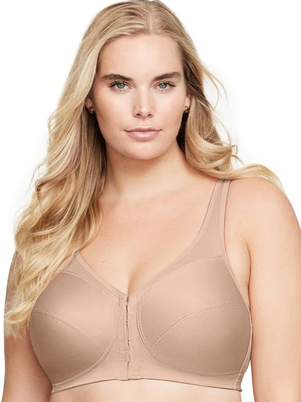 NWT 58D Glamorise Full Figure Plus Size Front-Closure Posture Back Bra Wirefre